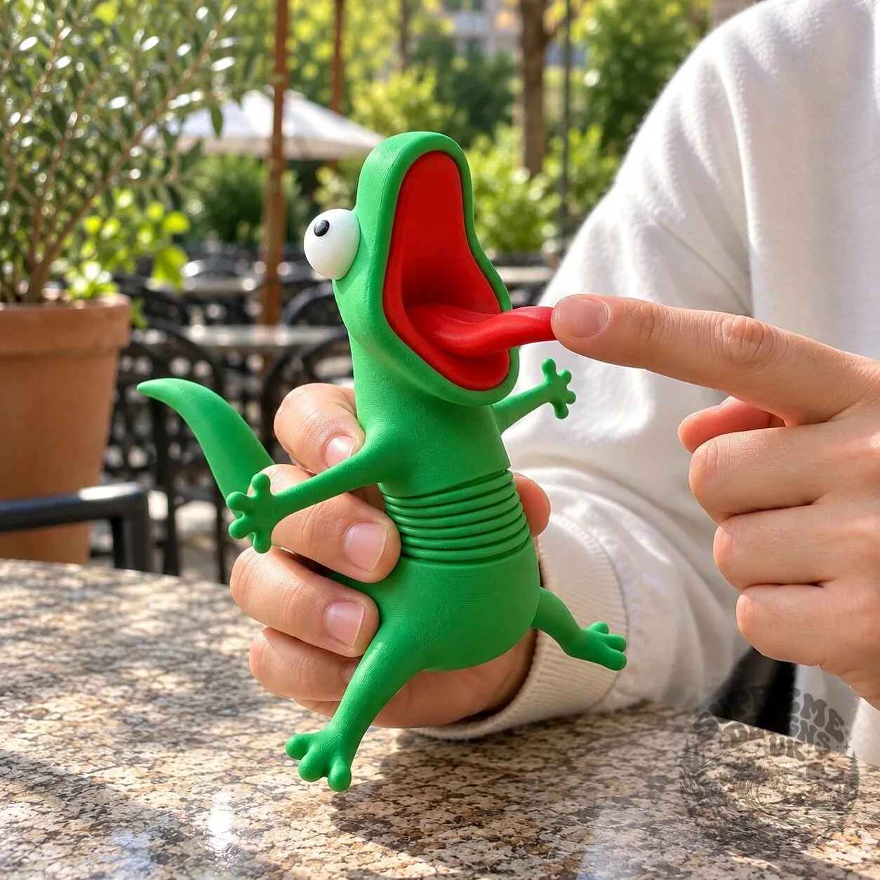 Ridebuddy Funny Green Lizard Motorcycle Handlebar Figure