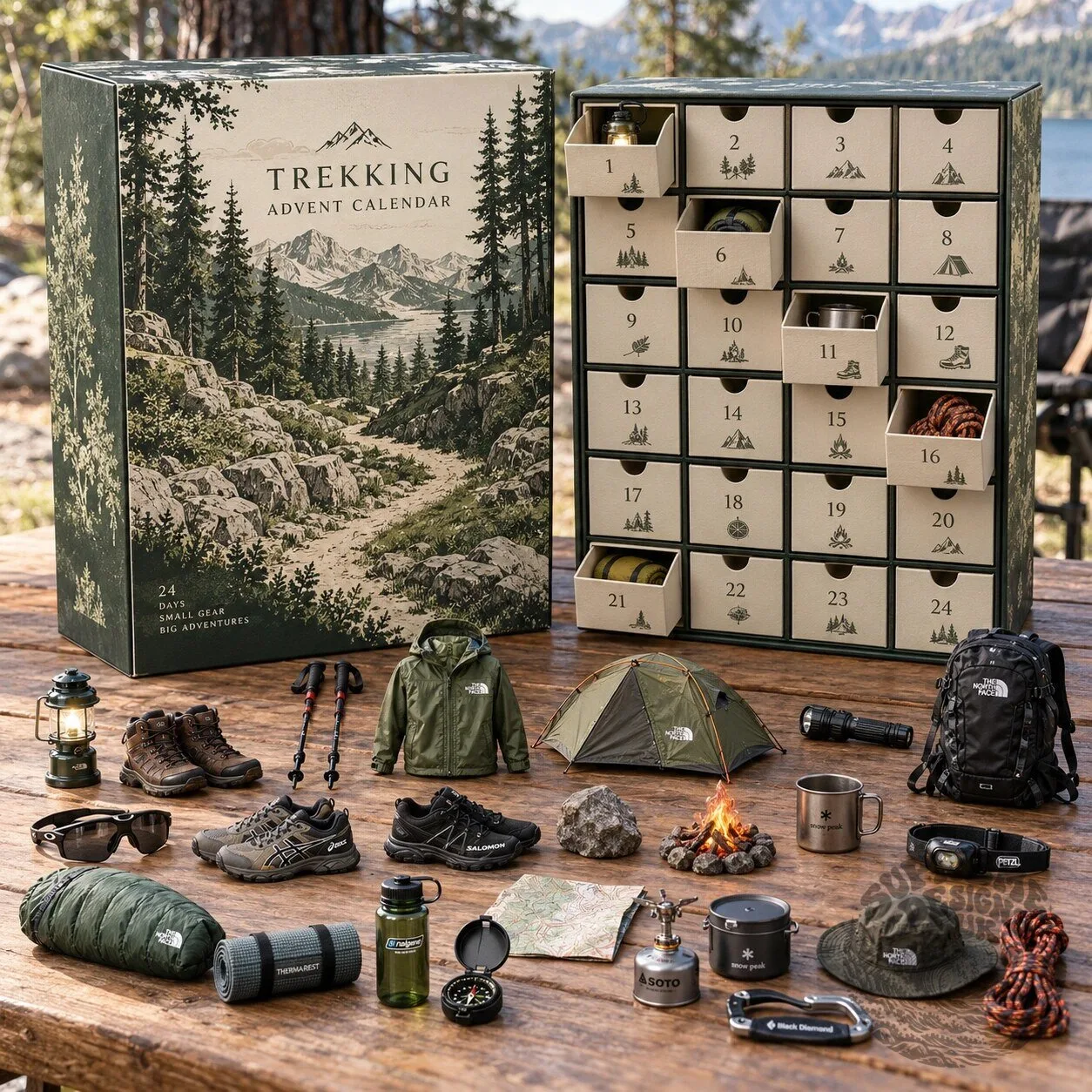 Trekking Advent Calendar Outdoor Camping & Hiking Gear Set 24 Days
