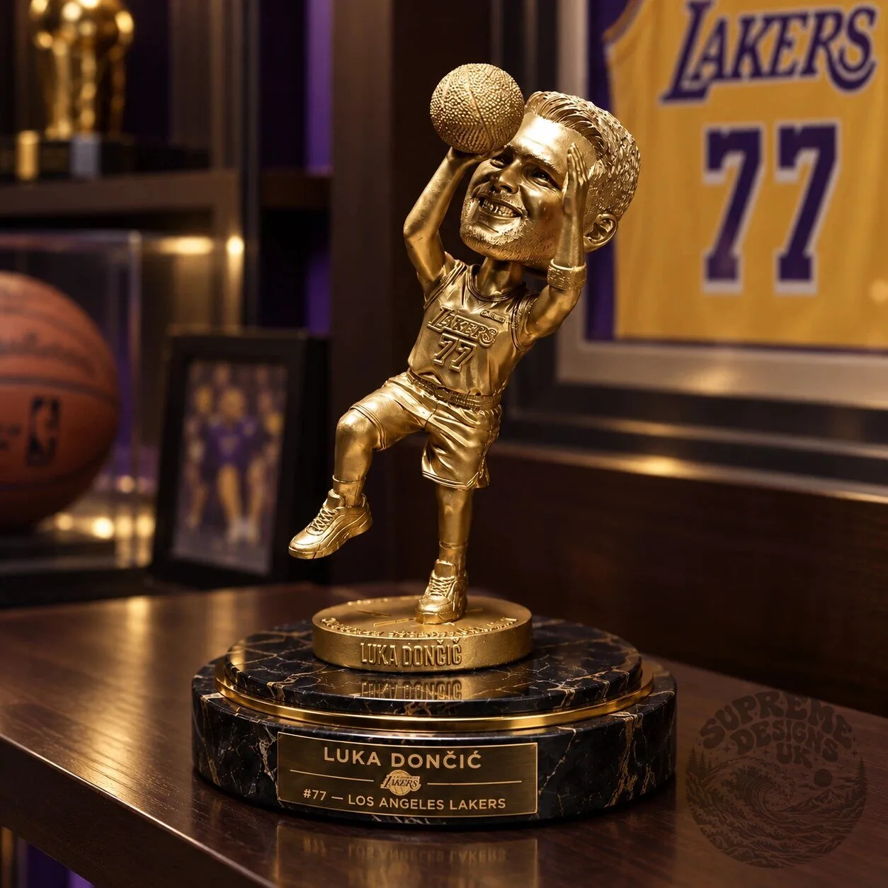 Gold Luka Doncic Los Angeles Lakers Basketball Trophy Figure Collectible Statue Limited Edition