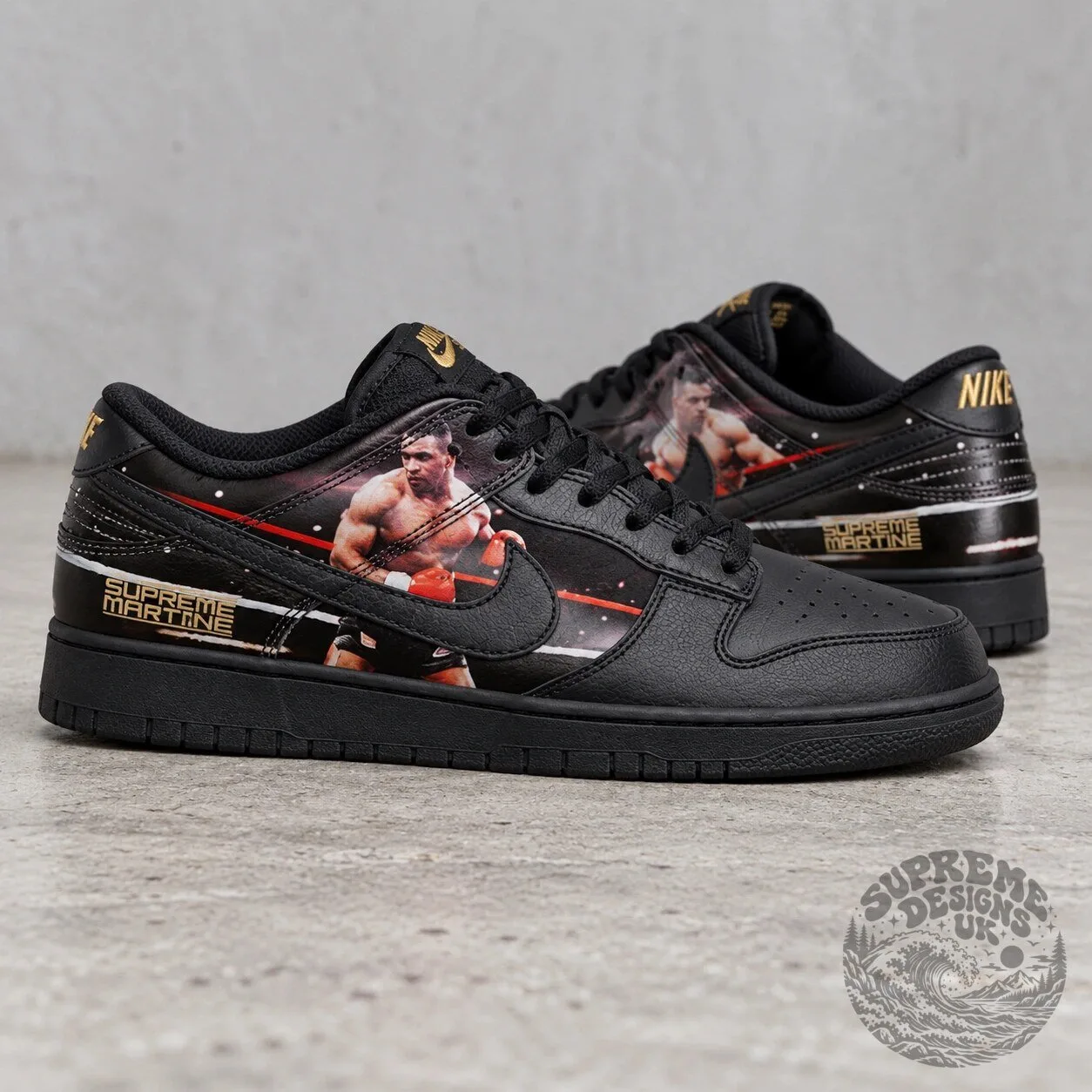 Supreme x Martine Rose x Nike Dunk Low Mike Tyson Black Sneakers